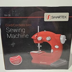 Mini Cord/Cordless Red Sewing Machine